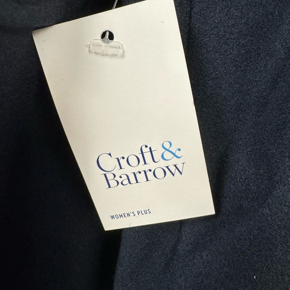 Croft & Barrow navy double breasted cropped jacket 2X - Picture 14 of 16